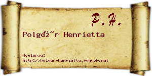 Polgár Henrietta névjegykártya